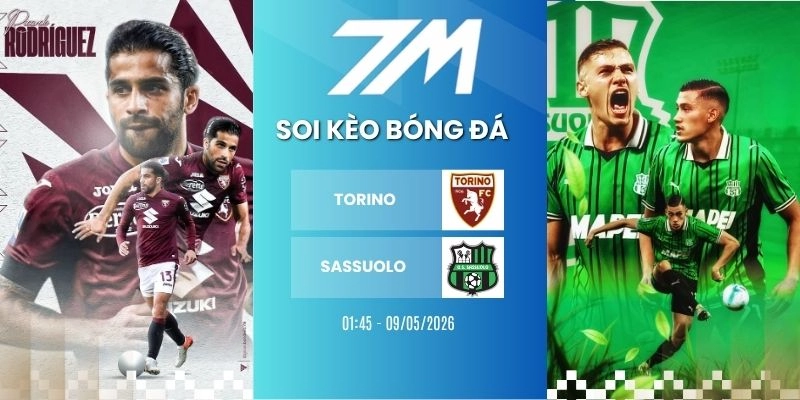 Kèo Nhà Cái Torino vs Sassuolo Hôm Nay Ngày 09/05/2026, Serie A