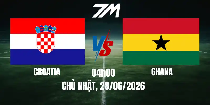 Tỷ Lệ Nhà Cái Croatia Vs Ghana – Bảng L World Cup 04h00 28/06/2026