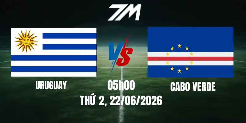 Tỷ Lệ Nhà Cái Uruguay Vs Cabo Verde – Bảng H World Cup 05h00 22/06/2026